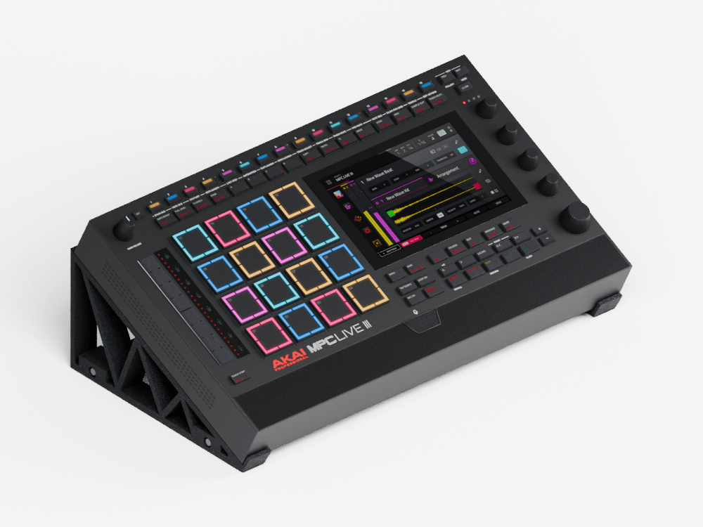 MPC Live III on the P02 stand, three-quarter view