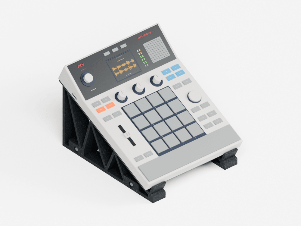 MPC Sample on the P02 stand, three-quarter view